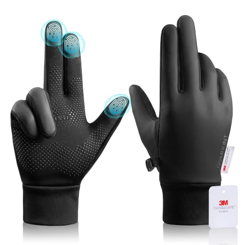 Image of rivmount Winter Gloves Women Men, Cold Weather Touch Screen Liner Glove, Windproof 3-Layers, for Running, Cycling, Biking, Hiking, Driving