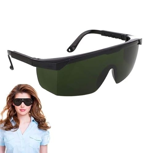 Gafas de seguridad láser para protección ocular IPL 2024 y tratamiento de depilación láser, gafas universales, color verde oscuro (1 unidad)