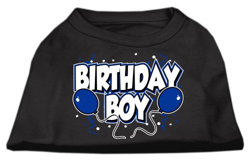 Mirage Pet Products 14-Inch Birthday Boy Screen Print Shirts, Large, Black