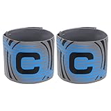 YELARXI Captain Arm Bands for Soccer, Soccer Captain C Armband, Modern Arc Elastic Protective Arm Badge Adjustable Player Bands Fitting for (Adult/Football) 2 Pcs & Gray