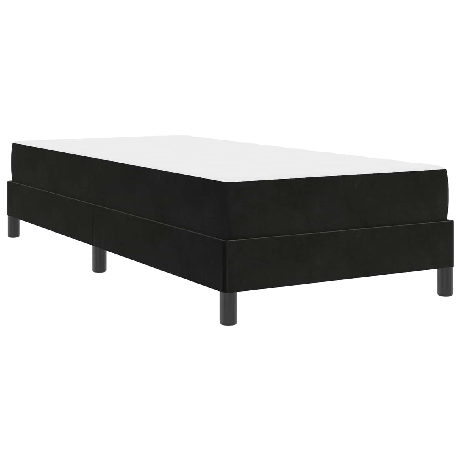 IKAYAA Letto Singolo 100x200 con Materasso e Rete a doghe Letto Singolo Imbottito Struttura Letto Letto per Ragazzi -Nero-100 x 200 cm
