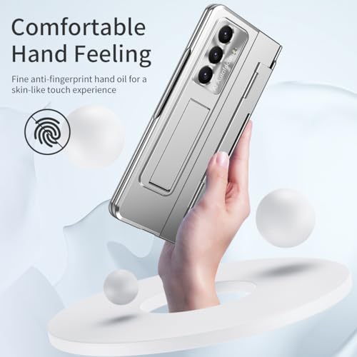 Coque Samsung Z Fold8 Ultra avec charnière et support argent