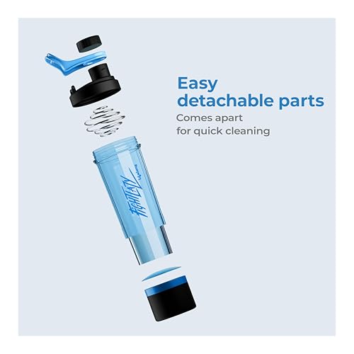 Image of Lifelong Plastic Gym Shaker Bottle BPA Free Protein Shaker for Men & Women with Extra Compartment | 600ML | Leakproof Shaker for Supplements & Powders Blue