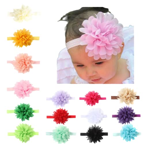 Momisy Headbands Flowers Soft Hairbands for Baby Girls Infants Toddlers- Multicolor-Set of 6-image-10