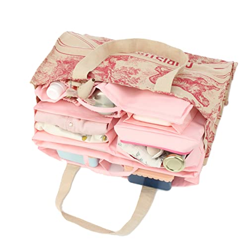 lilibell Wickeltasche Granda - Große Babytasche Taschenorganizer Innentasche Baginbag Inlett für die eigene Handtasche- zahlreiche Fächer, wasserabweisend und waschbar flexibel - rosa Cover