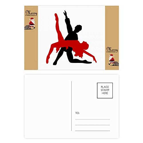 Cartes de remerciement Art Duet Dance avec motif Santa Claus dansant lot de 20