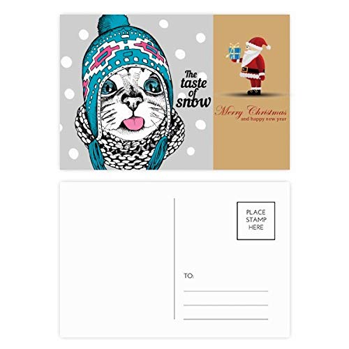 Cartes postales motif chat de Noël - Le coffret de correspondance idéal à offrir aux proches