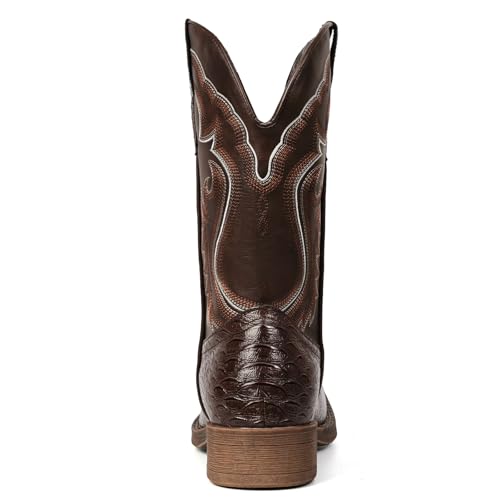 Image of IUV Cowboy Boots for Men Western Boots Square Toe Mid Calf Cowboy Boot