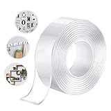 Cinta Adhesiva Nano Reutilizable, GXR Cinta Doble Cara, de doble cara, transparente, multipropósito, 3 metros Cinta de gel resistente lavable Cinta adhesiva antideslizante