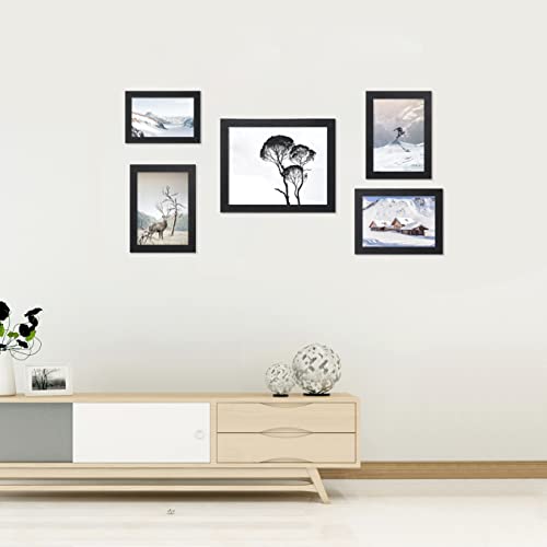 Elsker&Home 8X10 Picture Frame Black Set Of 6 - Multi Photo Frames Collage With Hd Real Glass For Table Top Or Wall Mount Display #TOP2