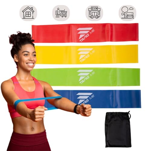 Kit 4 Faixa Elástica Mini Band Exercício Academia Targ Me Elástico Fisioterapia Treino Funcional