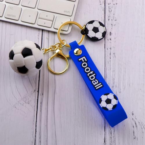 Image of Wanna Party Soccer Theme Keychain, Football Keychains for Boys Girls, Return Gift Favors, Cute Backpack Key Chain Accessories Wristlet Chain Car Charms