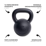 SUPRFIT Econ Kettlebells - Pulverbeschichtete Kugelhantel aus Gusseisen für Kraft- & Crosstraining - Ideal zum Reißen, Stoßen & Drücken, Perfekt als Kettlebell Set, Gewicht: 4-48kg, Schwarz lackiert – Bild 3