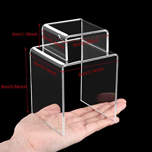 image for Chuangdi 20 Pcs Acrylic Display Risers, Clear Product Stand, Jewelry D