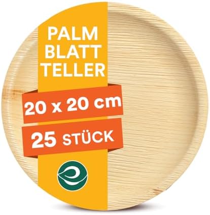ECO SOUL 100% Compostable, Biodegradable, Disposable Palm Leaf Plates | Like Bamboo Plates, Eco-friendly 10', 8' | Sturdy, Microwave & Oven Safe | Party, Wedding, Event Plates (25 Count 8", Square)
