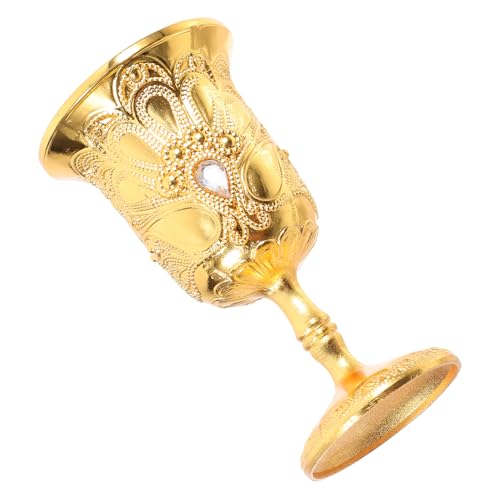 ULTECHNOVO Copa Vino Vintage Dorada Elegante Cáliz de para y Blanco Accesorio Retro para Hogar y Fiesta