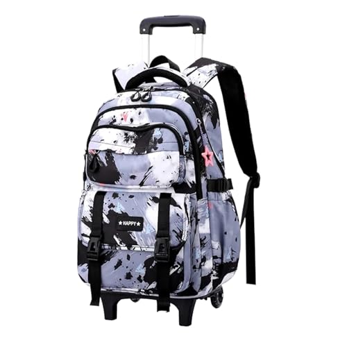 WLIHDB Mochila con Ruedas Mochila Escolar con Ruedas, Mochila for niñas, for Estudiantes, Maleta for Viaje para Hombre Y Mujer(2 Wheels Black)