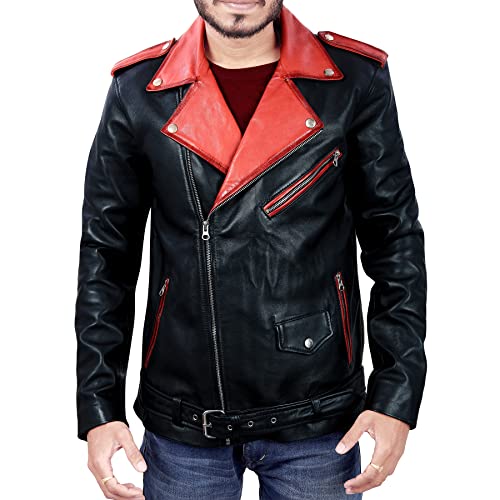 Image of Men Leather Jacket - Lambskin Winter Vintage Motorcycle Biker Jacket, Coat Soft & Stylish Moto Ride & Racing Jacket's