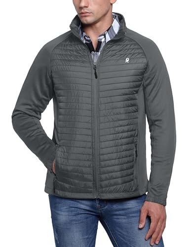 Image of Little Donkey Andy Men's Insulated Hybrid Jacket, Quilted Fleece Lined Running Hiking Jacket