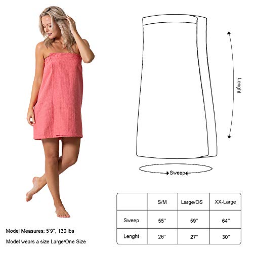 Image of Turkish Linen Women's Waffle Spa Body Wrap with Adjustable Closure