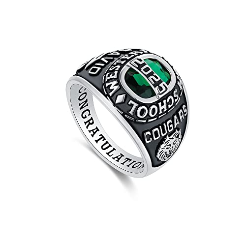 Mementos USA Premium American Brand Class Ring for Men – Express 5 Day Option - Royal Collection – Genuine 925 Sterling Silver or 10KT Gold – Customized High School College University Class Ring – Graduation Gifts3