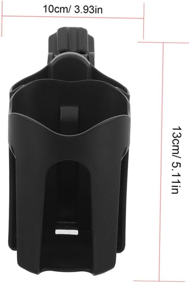 FAVOMOTO Universal Walker Cup Holder and Phone Mount 2pcs Set, Adjustable Clamp Stroller and Wheelchair Drink Holder, Black Mobility Aid for Adults on Bikes, Scooters, and Rollators