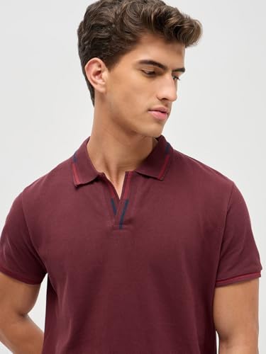 Image of Urbano Fashion Men's Solid Regular Fit Half Sleeve Cotton Polo T-Shirt