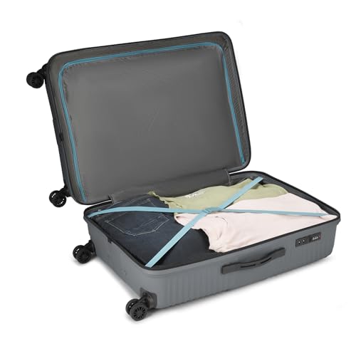 Image of Aristocrat Crystal Set of 3 Trolley Bag 55, 66 & 76cm | S+M+L | Hard Luggage | 8-Wheel Suitcase | Combination Lock with Anti-Theft Zipper | Polypropylene | 3 Years International Warranty (Grey)
