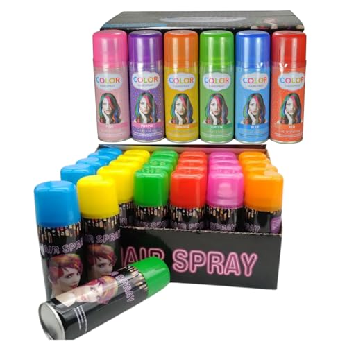 Spray de color temporal para cabello 24 latas miniatura 1