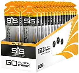 Science in Sport | SiS Go Isotonic Energy Gel | 0.6g Sugar & 22g Carbohydrates per Gel | Vegan | Digestible & Practical | Consumed Without Water | Informed Sport Tested | Tropical, 30 x 60ml Gels