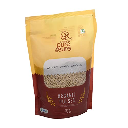 Image of Pure & Sure Organic White Urad Dal Whole 500gm | 100% Natural Sabut Urad | Certified Organic | Rich in Protein, Iron & Fiber | No Chemicals & Additives (Pack of 2)