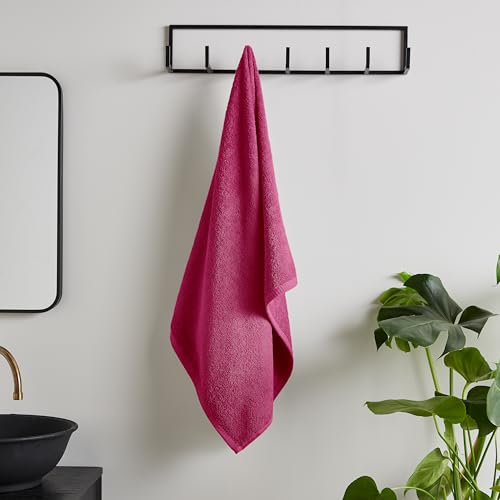 Image of Catherine Lansfield Quick Dry Cotton 70x120 cm Bath Towel Hot Pink