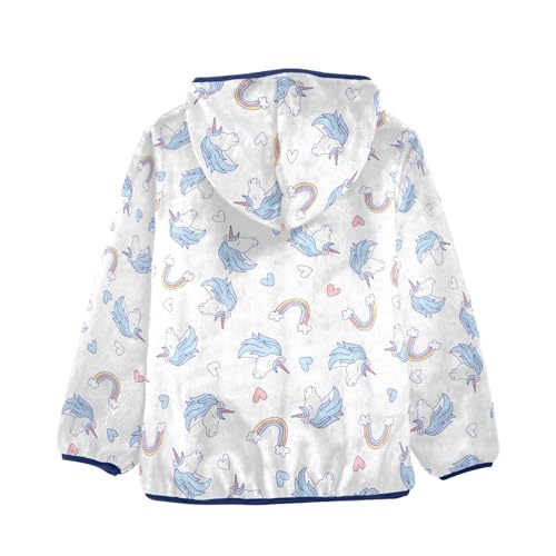Rainbows and Unicorns Girls Fleece Jacket Girls Fall Jacket Girls Zip Up Hoodie Girls Sherpa Jacket 2-10T2