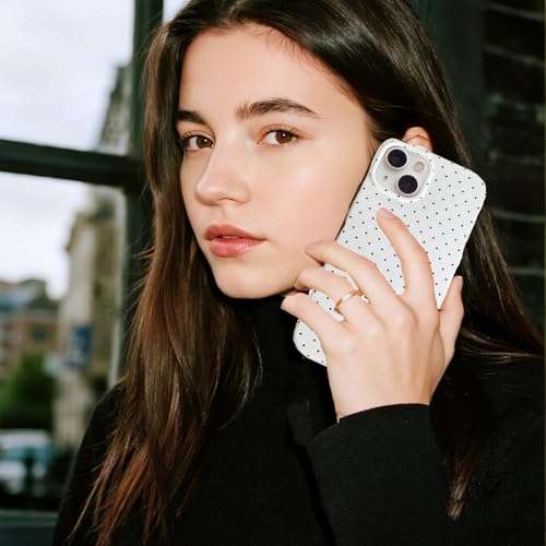 Coque iPhone 15 mignonne blanche pour éviter les rayures