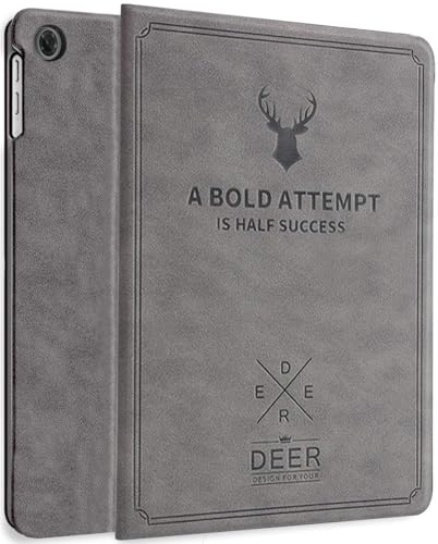 Image of Robustrion Cover for Lenovo Tab 10.1 inch 2025 Cover Case, Deer Flip Cover Case for Lenovo Tab 10.1 inch Tablet Cover TB-311FU /311XU - Grey