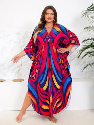 Image of Kaftan Dress for Women - Plus Size Caftan Maxi Beach Dress Moo Moos Loungewear, Swimsuit Cover Up for Beach, Pool or Vacation