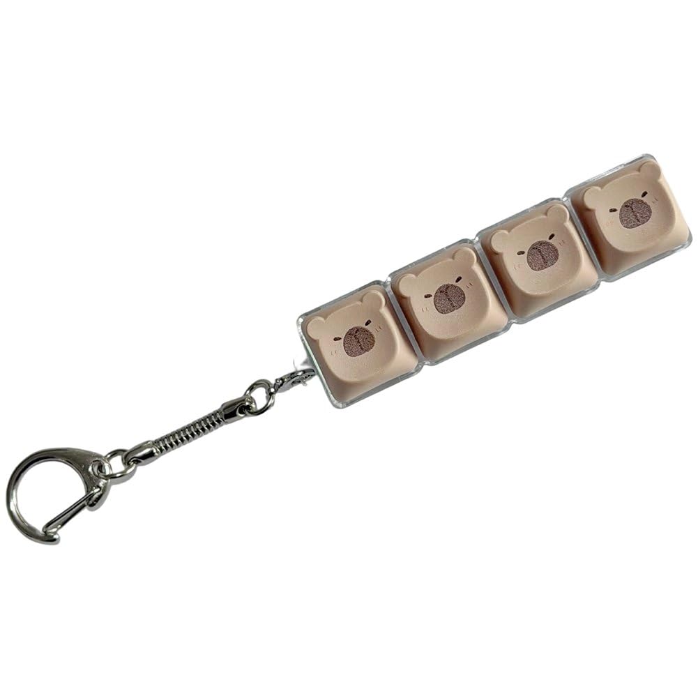 Hrippy Keyboard Keychain, Fidget Keyboard Clicker Fidget Toy Pendant for Stress Relief and Bag Ornament