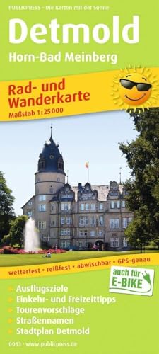 Publicpress Rad- und Wanderkarte Detmold, Horn-Bad Meinberg 1:25.000: Rad- und Wanderkarte mit Ausflugszielen, Einkehr- & Freizeittipps und Stadtplan ... 1:25000 (Rad- und Wanderkarte: RuWK)