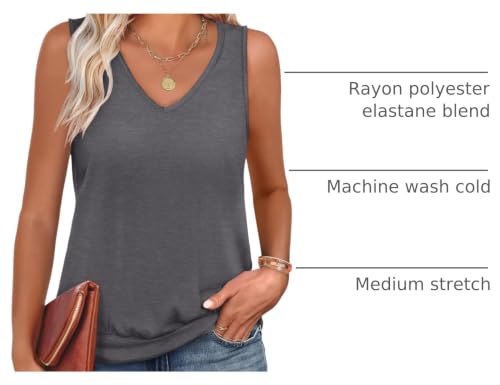 Image of ANRABESS Women Tank Tops Summer V Neck Sleeveless Casual Loose Fit Cute Cami Basic T Shirts Solid Tees 2026 Trendy Outfits