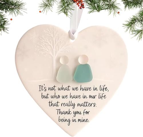 Yooyan Herzförmige Freundschaftsdekoration aus Meeresglas,...