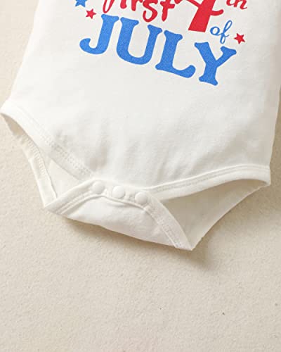 Renotemy 6-12 Months Girl Clothes Summer Newborn 4Th Of July Outfit Set White Tops Heart Printing Pants Cute Baby Girl Outfits 6-12 Months #TOP4