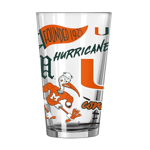 Image of Logo Brands NCAA 16 oz Pint Glass - Durable Glass With Bold Team Color- Chip-Resistant Rim Drinkware For Fans, Tailgates, Home Bars & Everyday Use