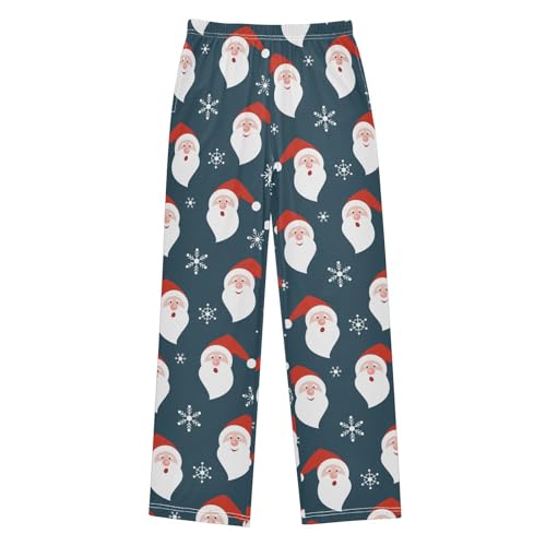 Boys' Pants Santa Snowflakes New Year Christmas Long Bottoms Jogger Pants Elastic Waist Trousers with Pockets S-XL