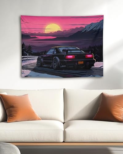 QEOPGNE Car Tapestry, Retro Wall Hanging Decor, 40" L x 30" W