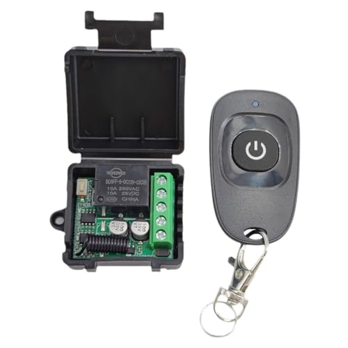 Buhdjfnke Interruptor de Control Remoto Inalámbrico Universal de 433 MHz, 433 MHz, CC 12 V, 1 Canal, Módulo Receptor de Relé, Transmisor, Control Remoto de 433 MHz, Control Remoto Inalámbrico