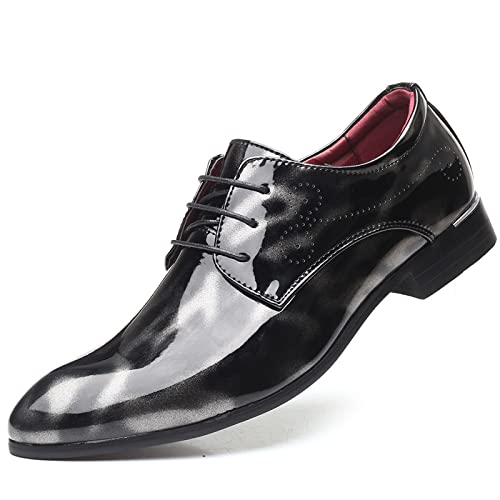 Men's Patent Leather Tuxedo Dress Shoes Formal Oxfords Business Derby Comfortable Classic Wedding Party Shoes