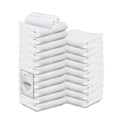 La mejor selección de Toalla facial economica Top 5. 41 STF Linen - Toallas de mano (24 unidades) blancas económicas toallas de salón – 100% algodón – 40.64 x 68.58 cm, altamente absorbentes, toallas faciales de gimnasio, toallas...