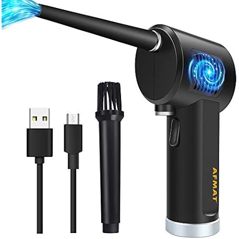 AFMAT Cordless Air Duster, Compressed Air Can for Computers, Rechargeable Air Duster for Computer, Electronic Air Duster for Computers, 6000mAh Reusable Keyboard Cleaner, 10W Fast Charging Air Blower Cover