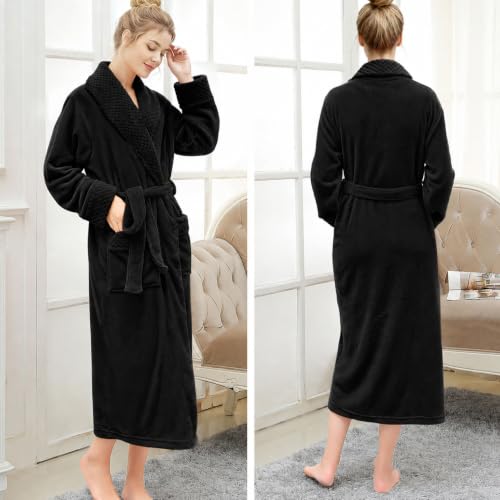 Image of Premium Long Robes for Women: Warm Super Plush Soft Fleece Bathrobes