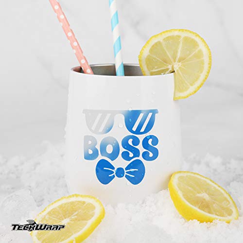 Teckwrap Cool Blue Color Changing Vinyl,Translucent White Turns Bright Blue When Cold, Adhesive Vinyl For Craft Cutter, Stickers, Decals, 1Ft X5Ft #TOP7